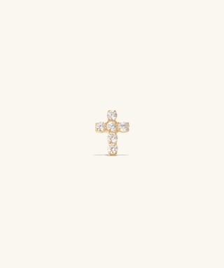 Titanium Cross Gems Flatback Stud - OumoJewelry