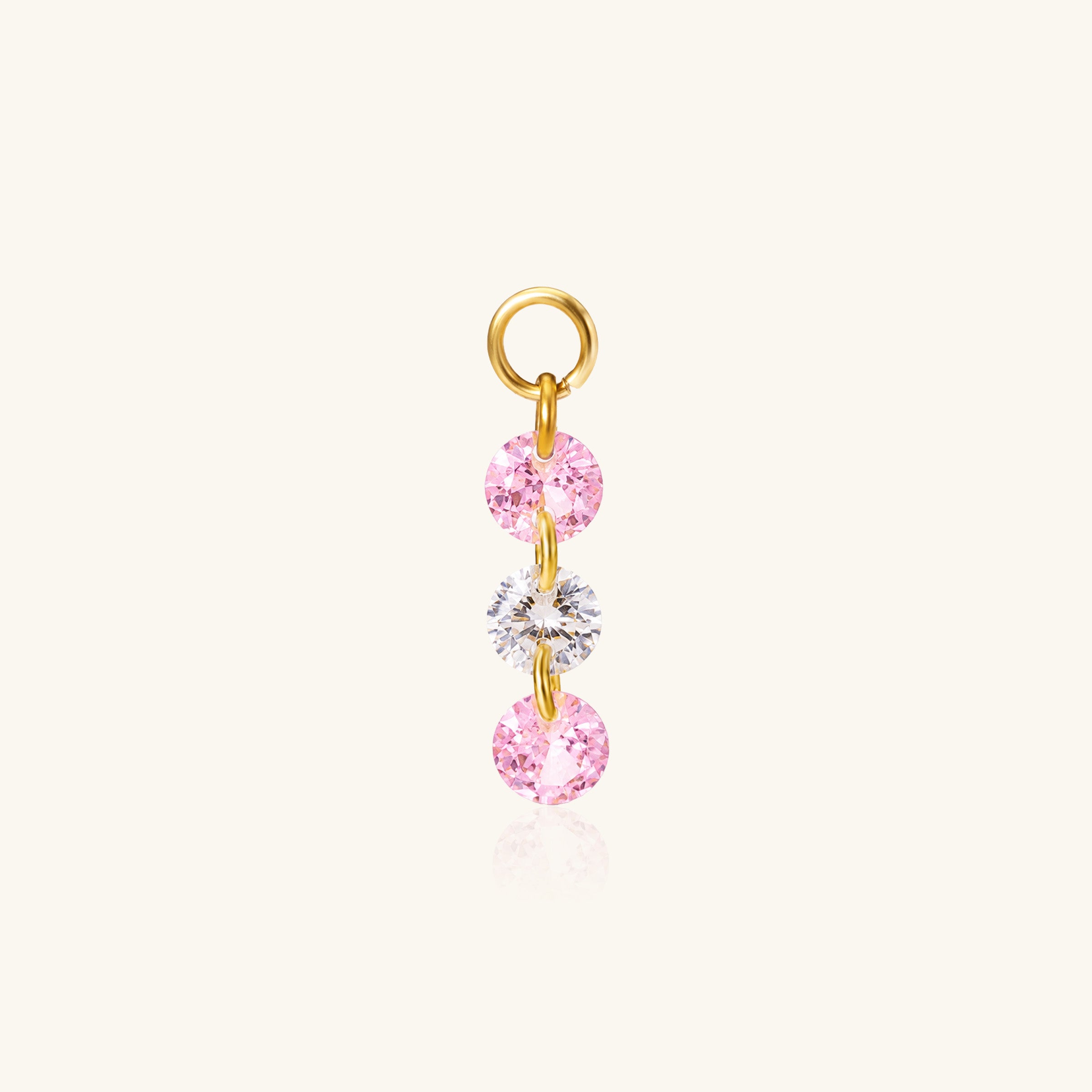Three Round CZ Charm Drop - OumoJewelry