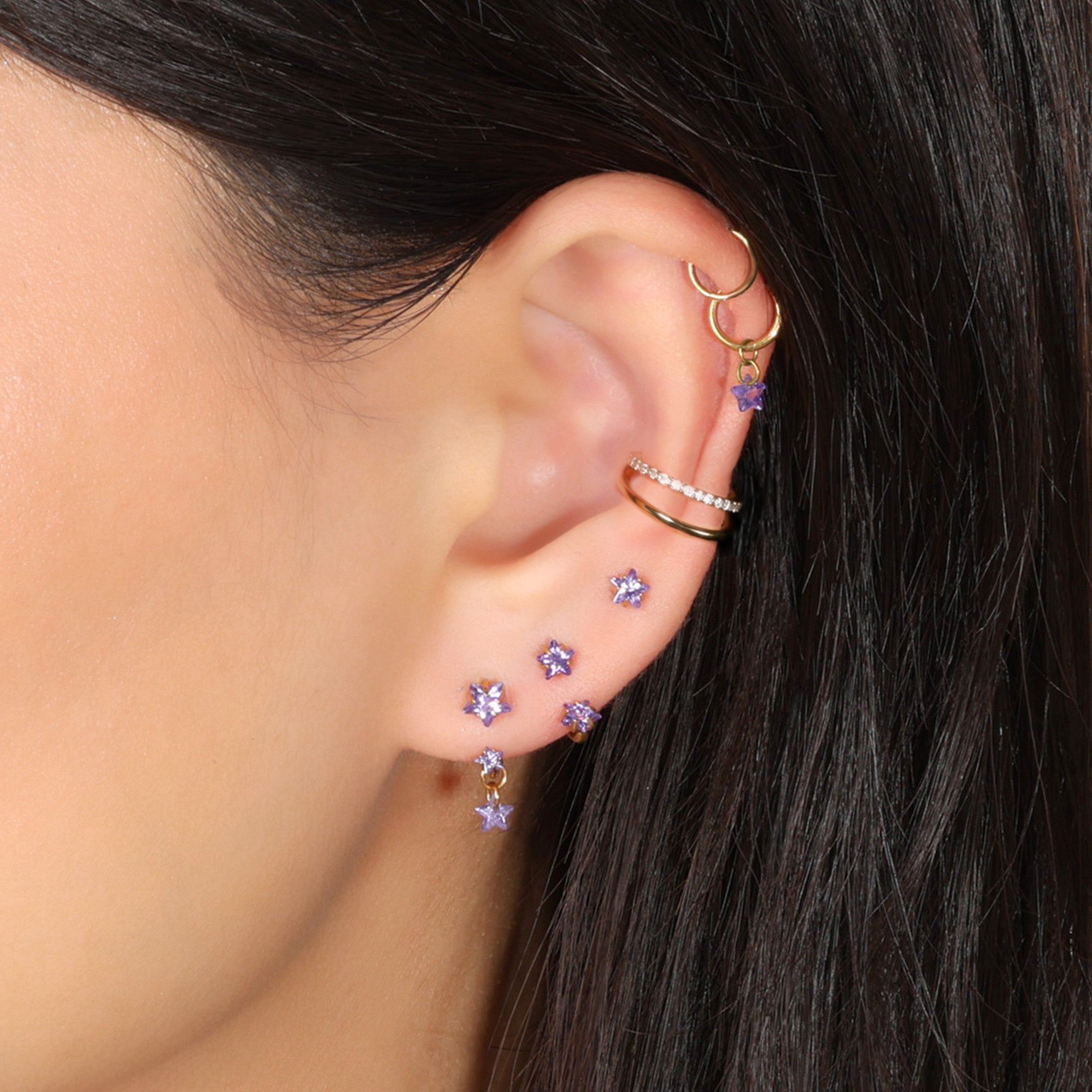 Purple Star Ear Stack Set
