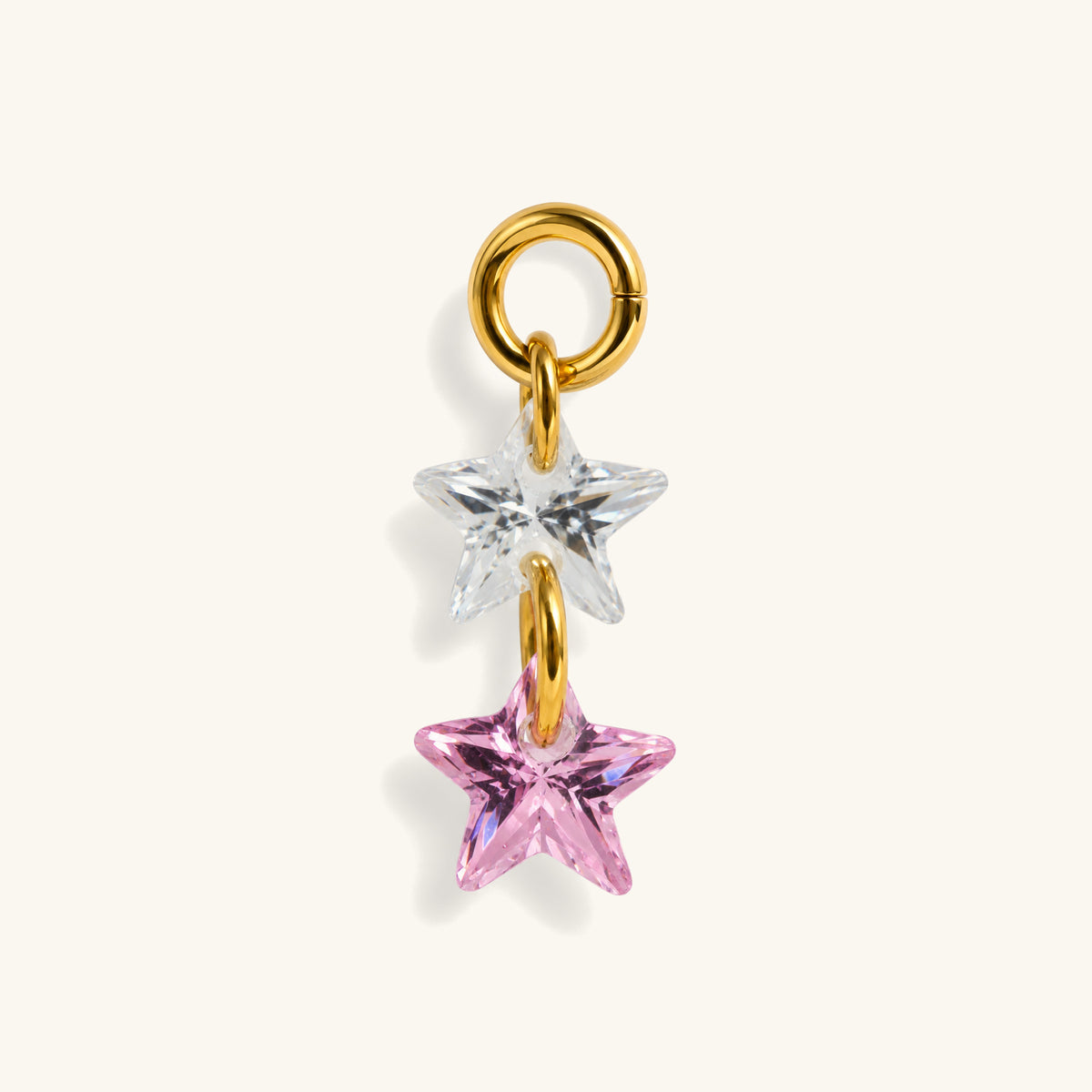 Double Star CZ Charm Drop - OumoJewelry