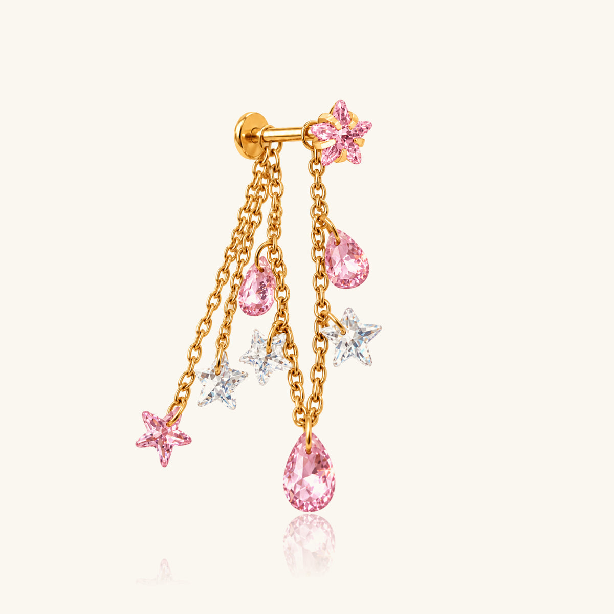 Titanium Alina Star Chain Drop