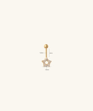 Hollow Star Vertical Helix Stud - OumoJewelry