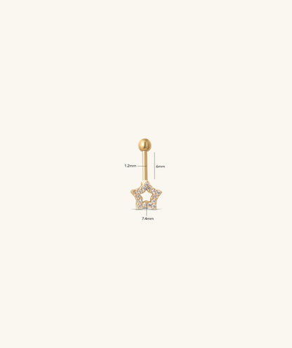 Hollow Star Vertical Helix Stud