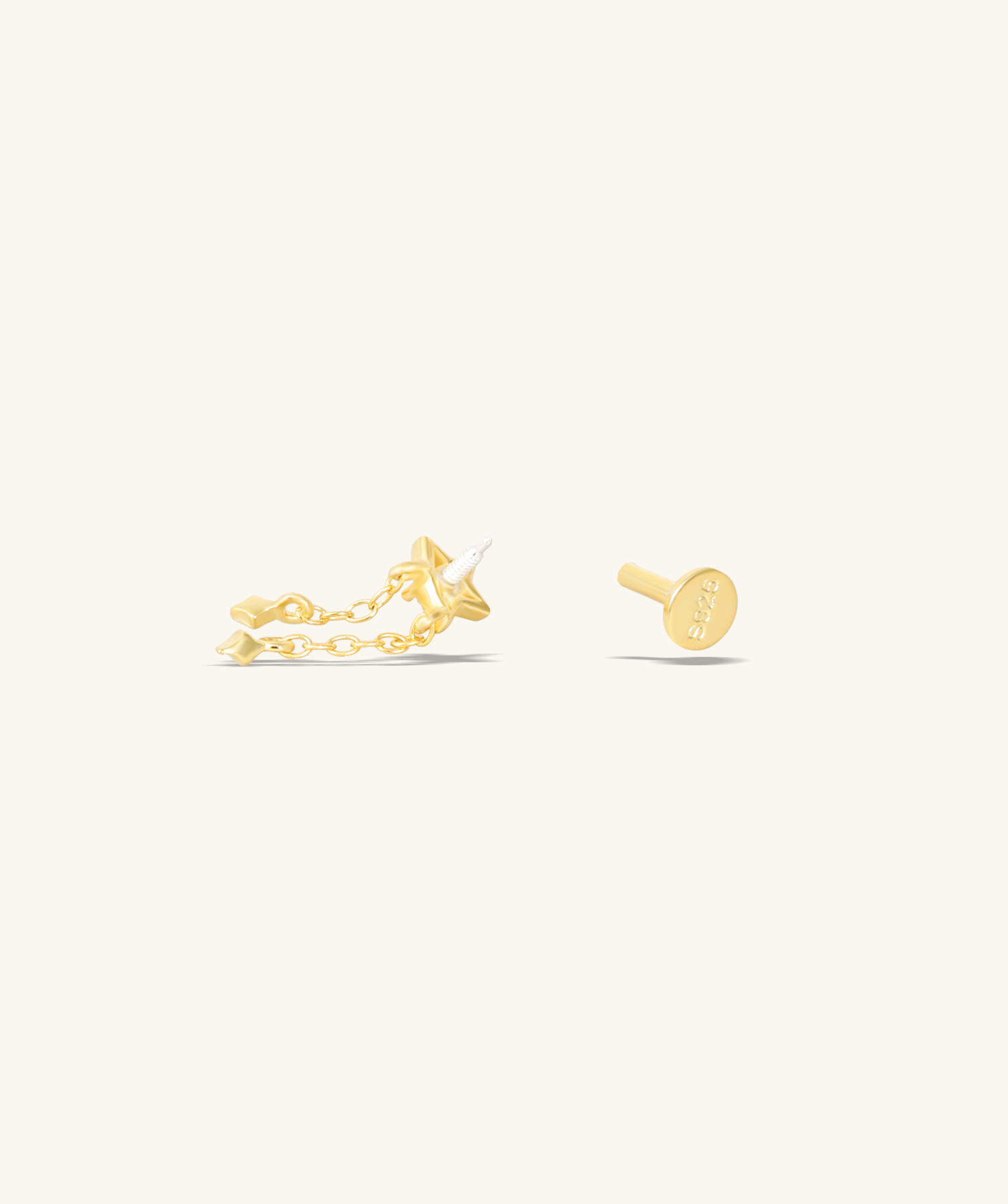 Star Double Chain Stud - OumoJewelry