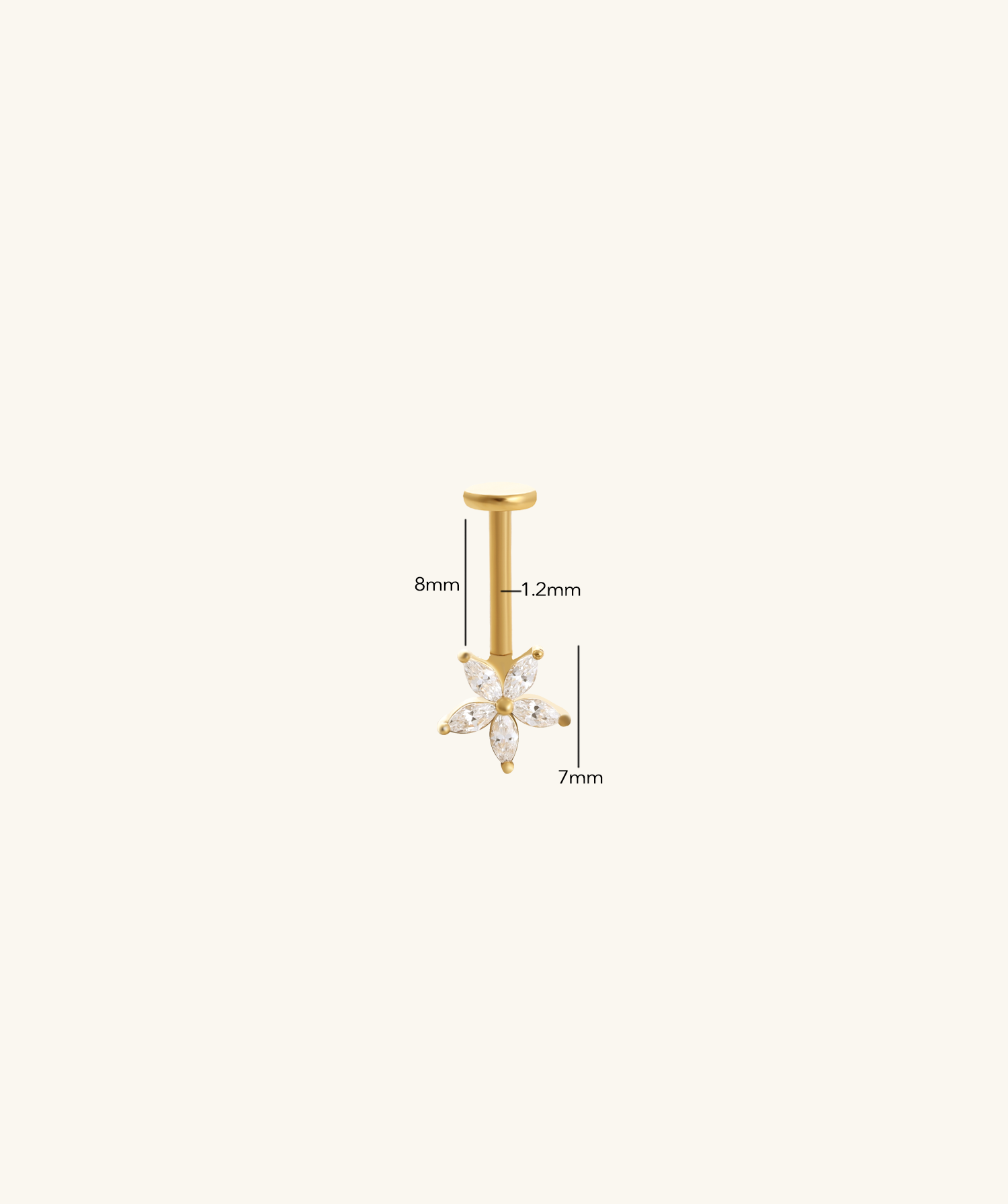 Flower Vertical Helix Stud - OumoJewelry