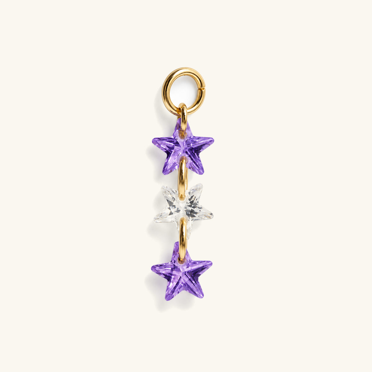 Three Star CZ Charm Drop - OumoJewelry