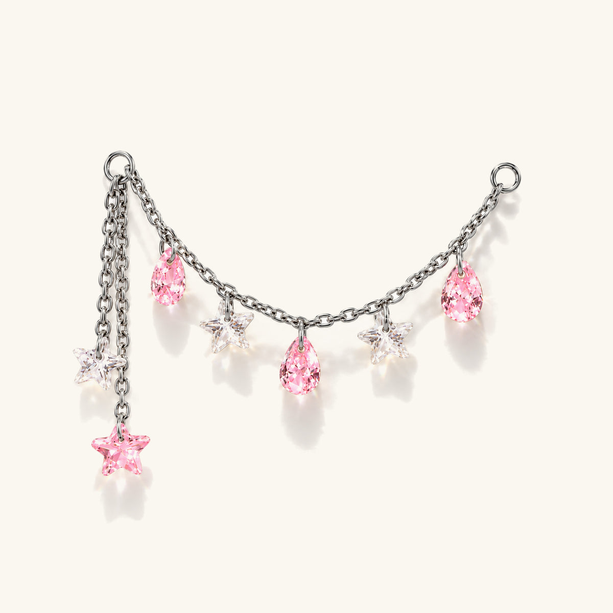 Titanium Alina Star Chain Drop - OumoJewelry