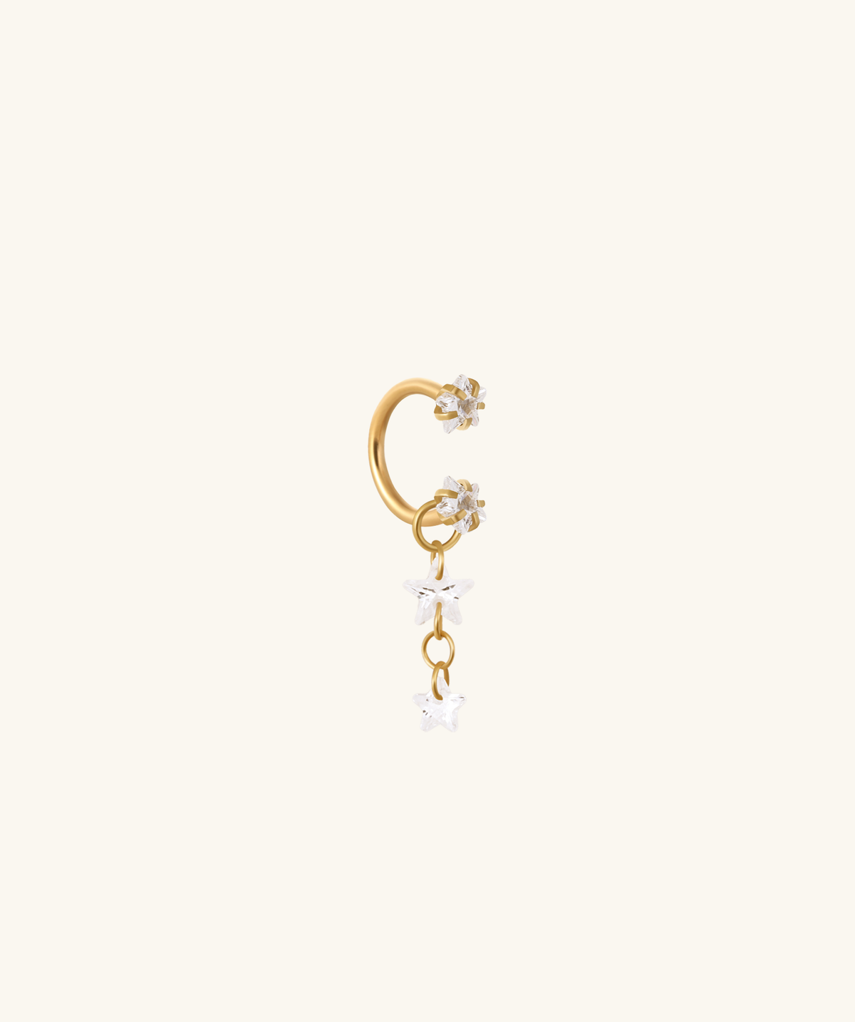 Starfall Chain Charm Horseshoe Ring - Lobe, Upper Lobe - Oumo Jewelry