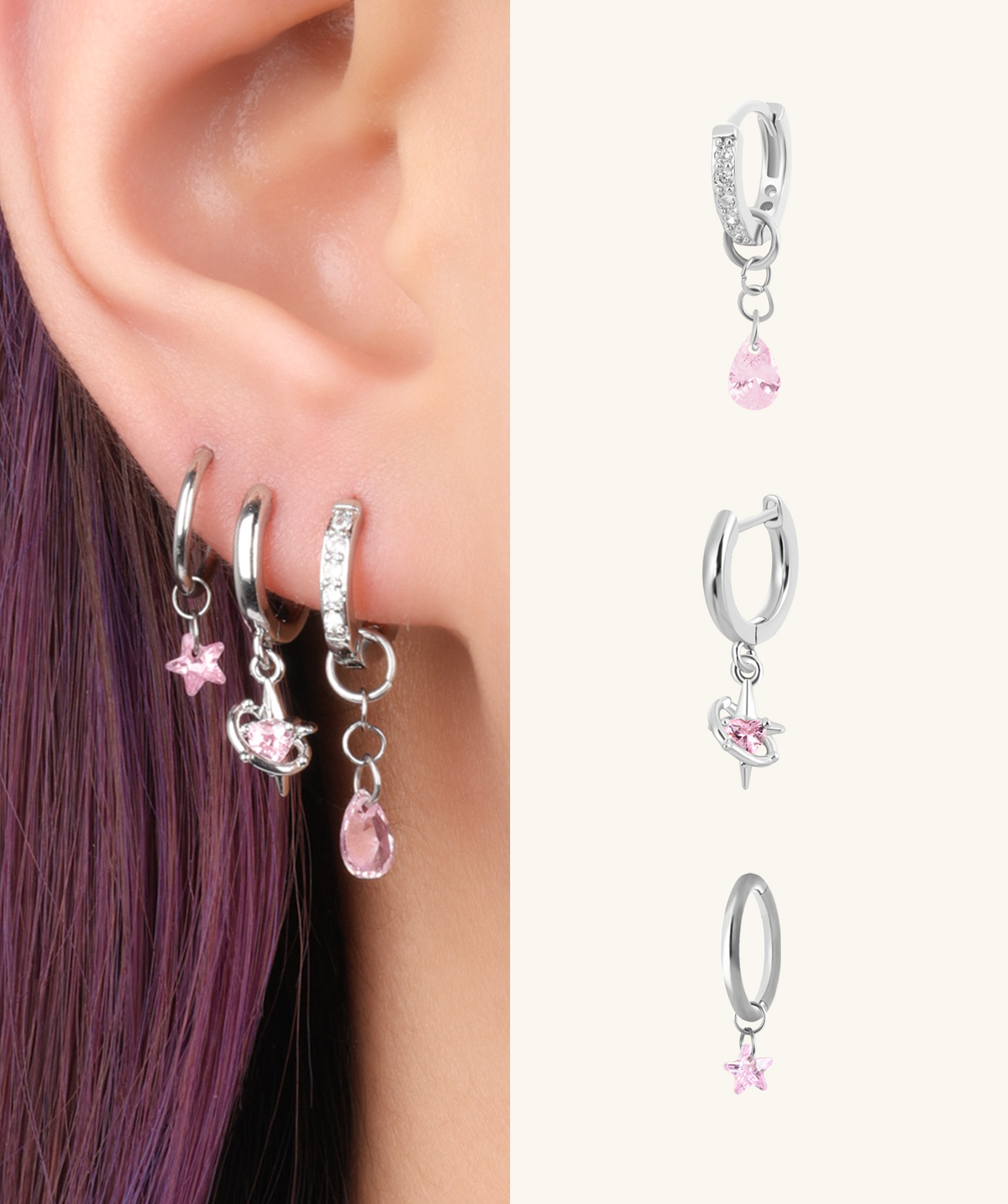 Violet Set - Brass - Oumo Jewelry