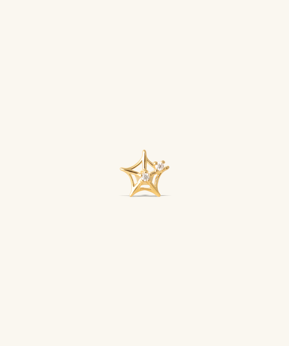 Twinkling Cobweb Stud - Stainless Steel - Upper Lobe, Helix, Flat - Oumo Jewelry