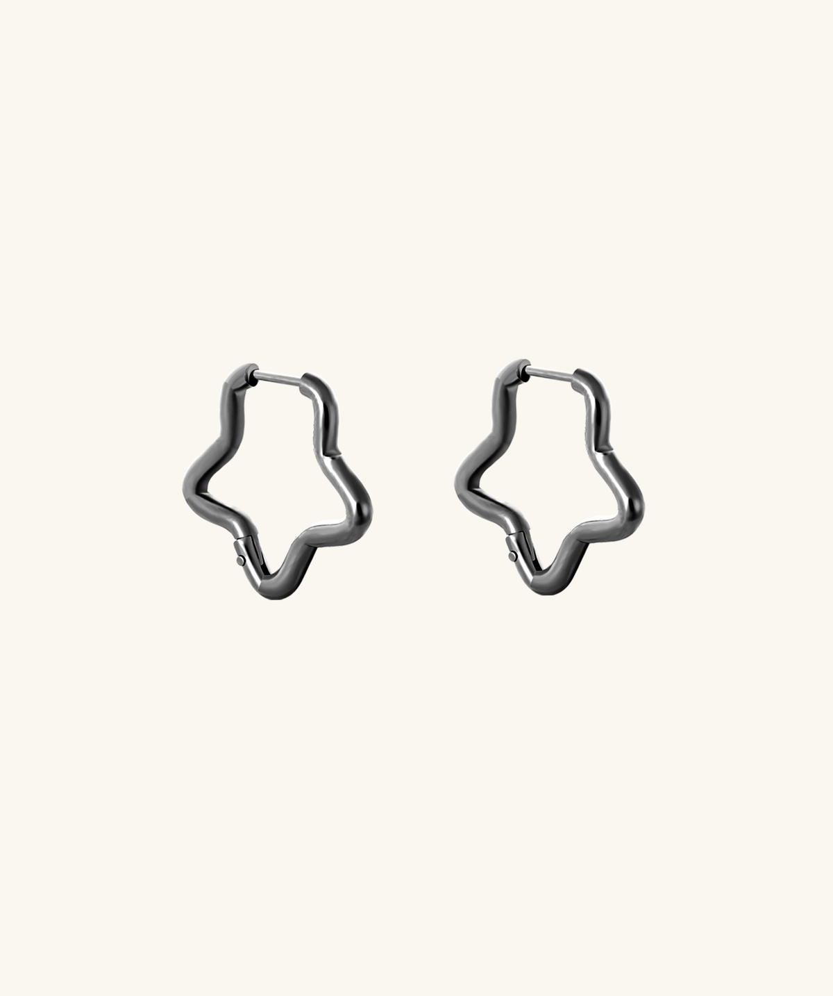 Charm Star Hoops - Stainless Steel - Oumo Jewelry