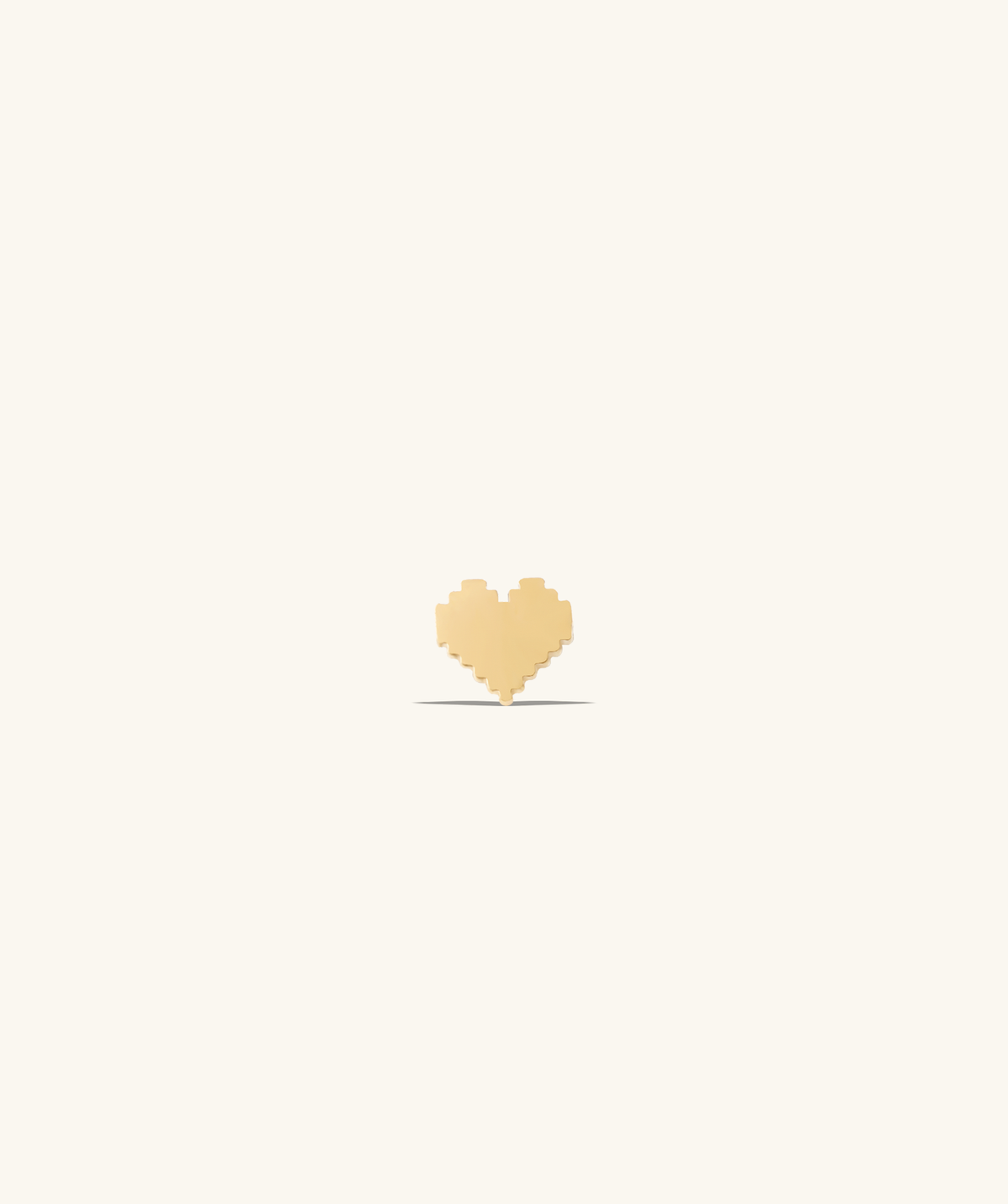 Pixel Heart Flatback Stud - Stainless Steel - Helix, Upper Lobe, Conch - Oumo Jewelry