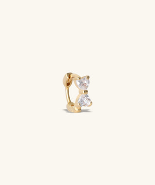 Heart Bow Huggie - OumoJewelry
