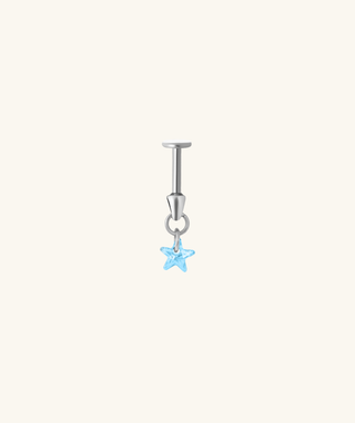 Titanium Star Vertical Helix Flatback Stud