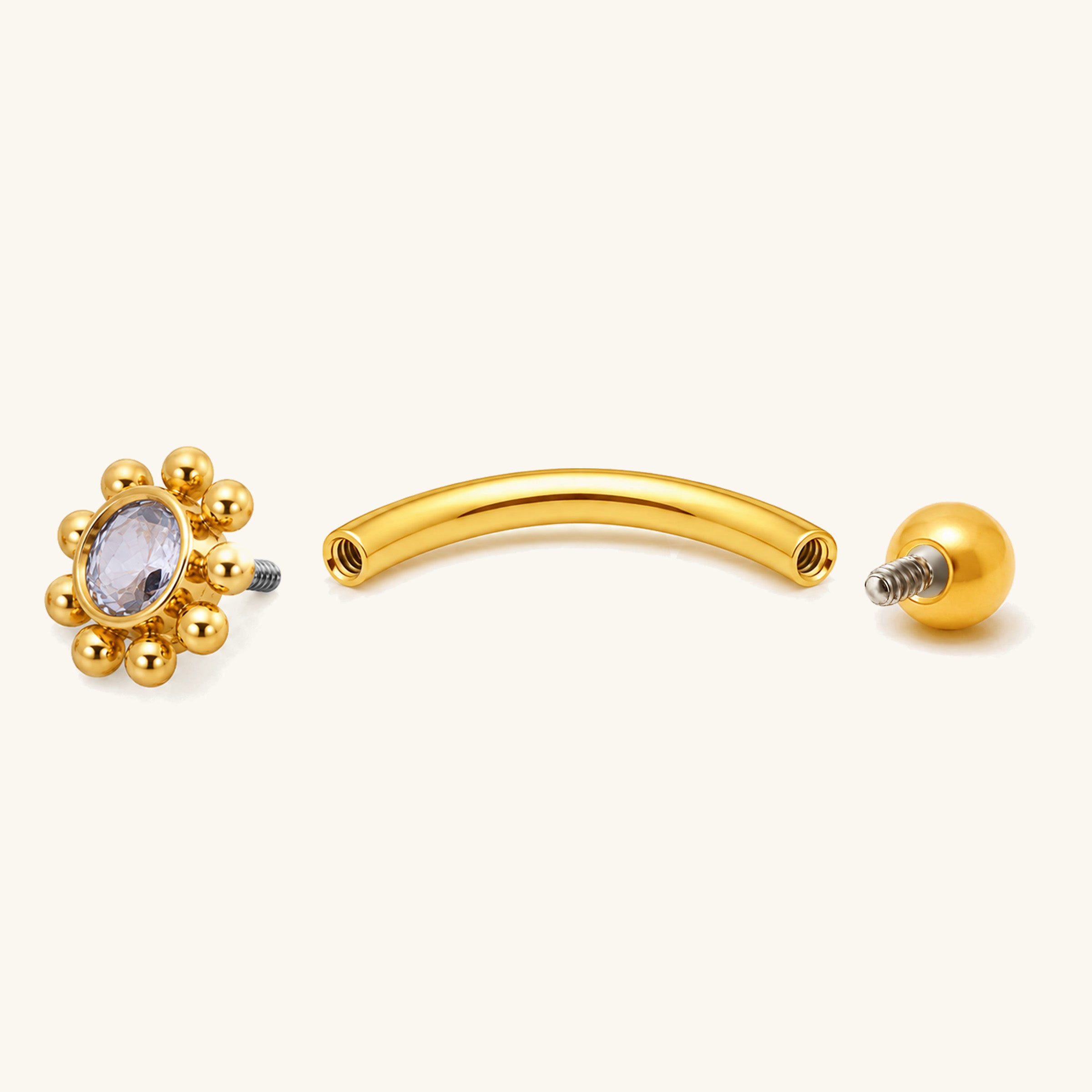 Titanium Sun Curved Barbell