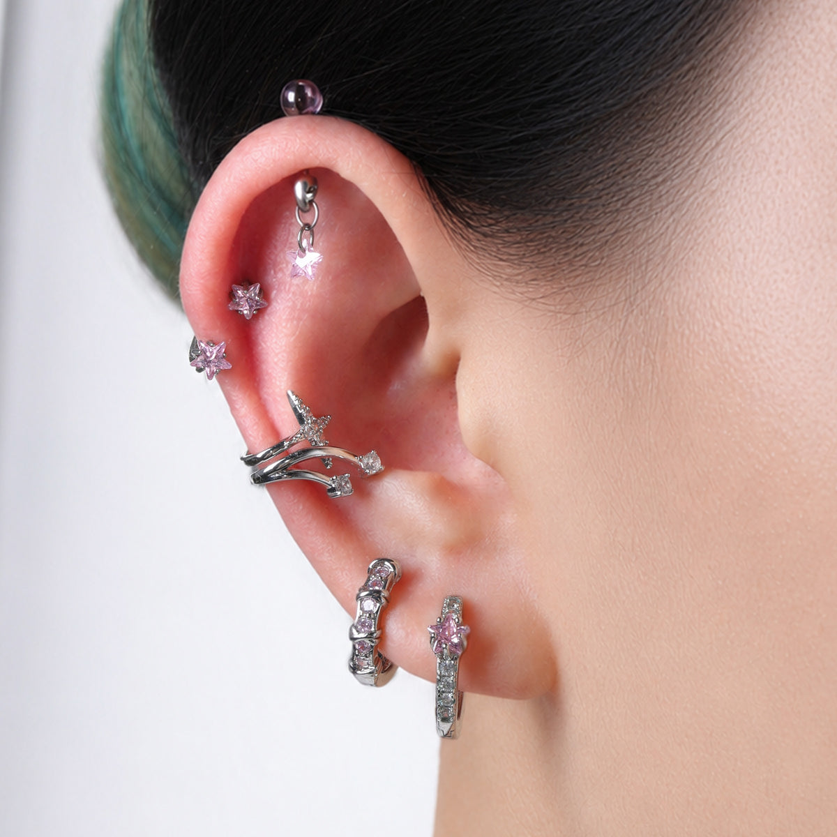 Titanium Star Vertical Helix Stud - Titanium - Vertical Helix - Oumo Jewelry