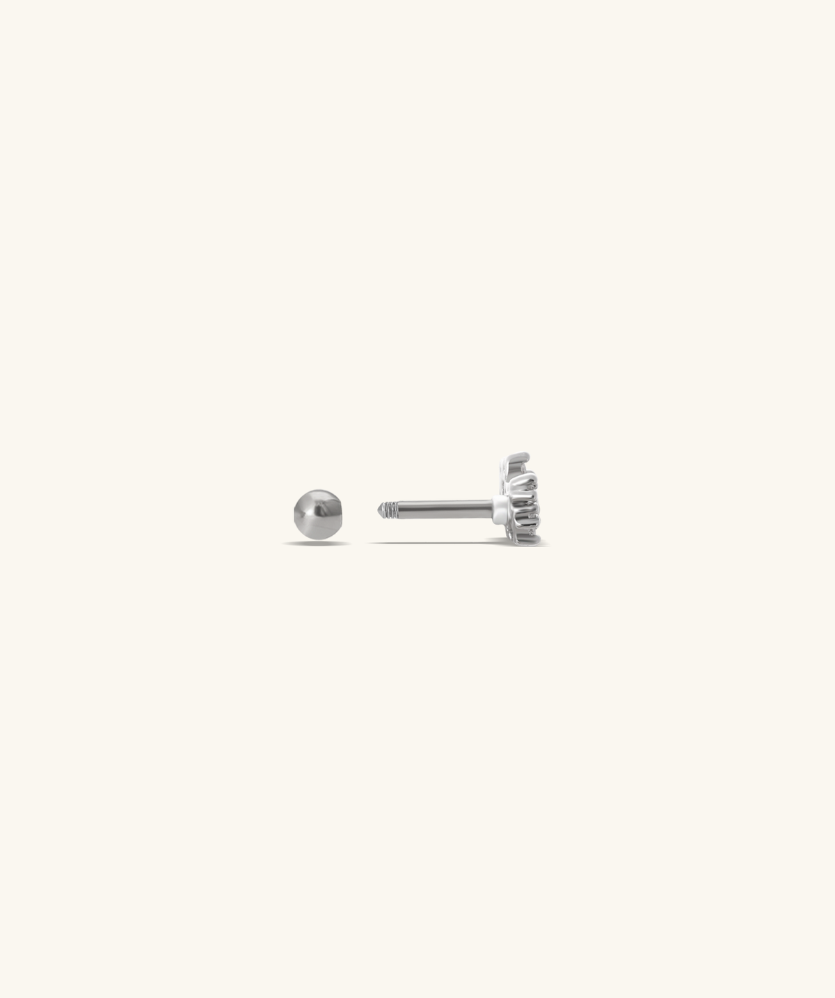 Flower Curved Stud - Stainless Steel - Upper Lobe, Helix, Flat - Oumo Jewelry