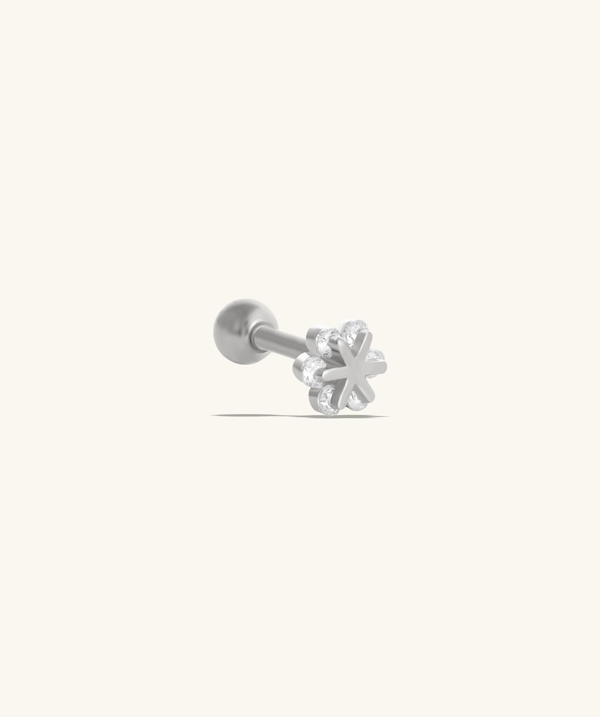 Cute Floral Stud - Stainless Steel - Upper Lobe, Helix, Flat - Oumo Jewelry