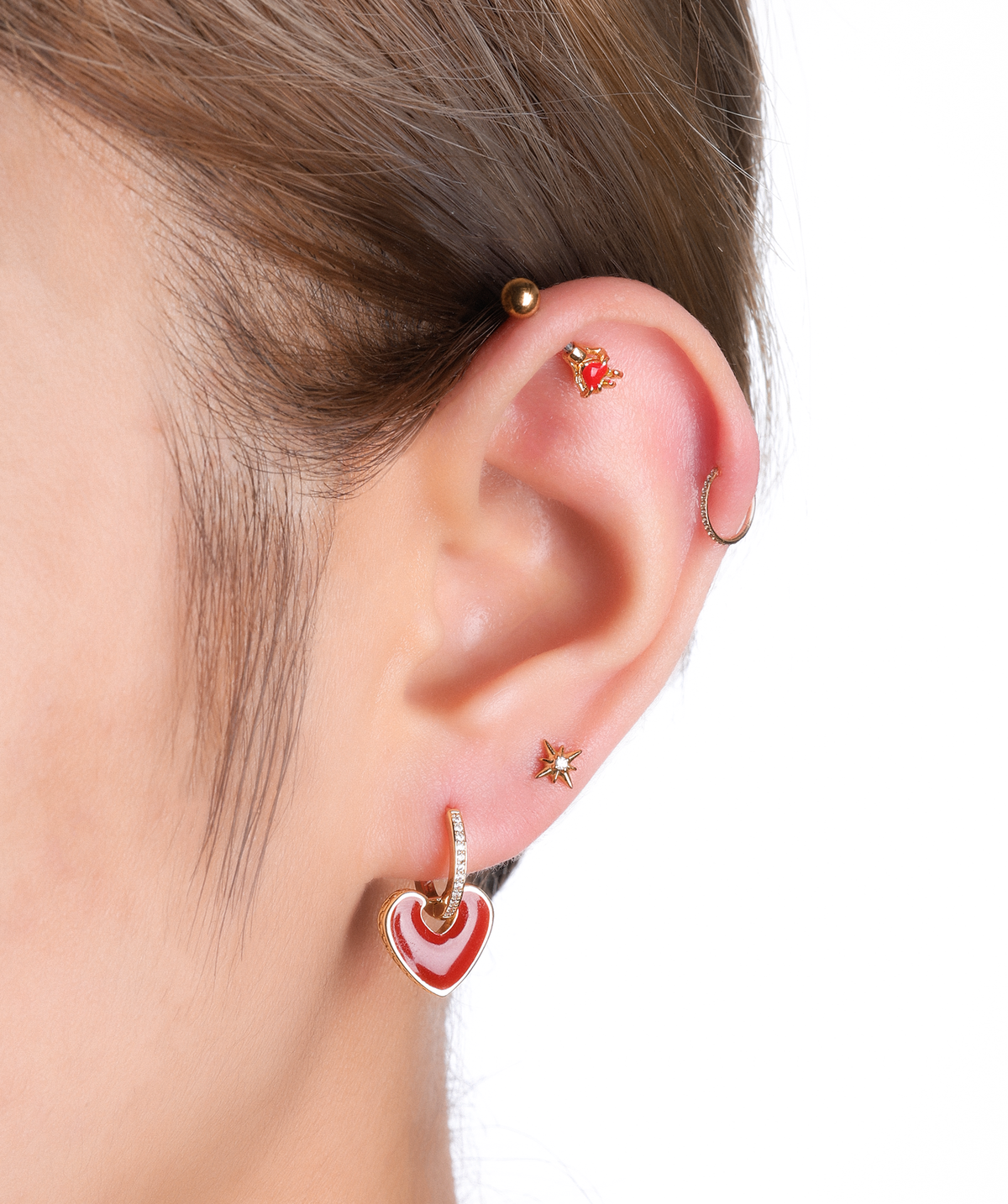 Love Vertical Helix Stud - Stainless Steel - Vertical Helix - Oumo Jewelry