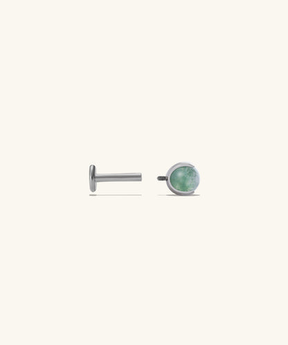 Titanium Water Grass Agate Flatback Stud