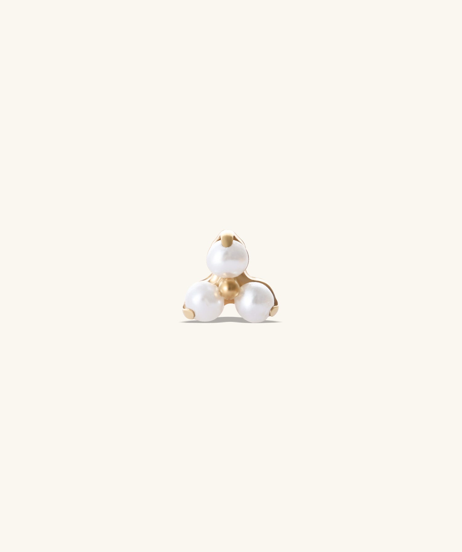 Titanium Elegant Pearl Flatback Stud