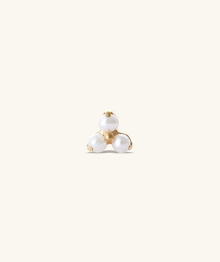 Titanium Elegant Pearl Flatback Stud - OumoJewelry