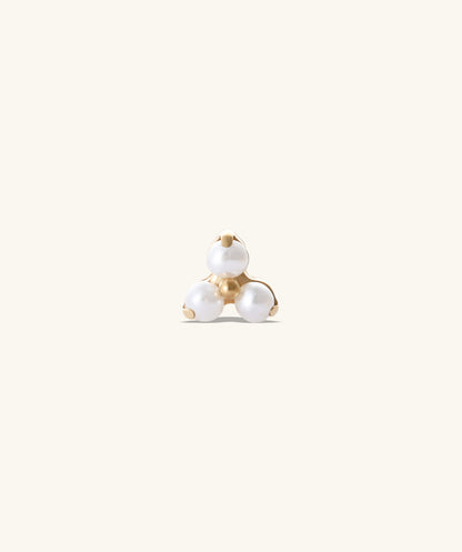 Titanium Elegant Pearl Flatback Stud