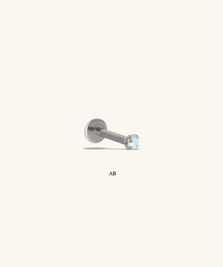 Titanium Charm Gemstones Flatback Stud