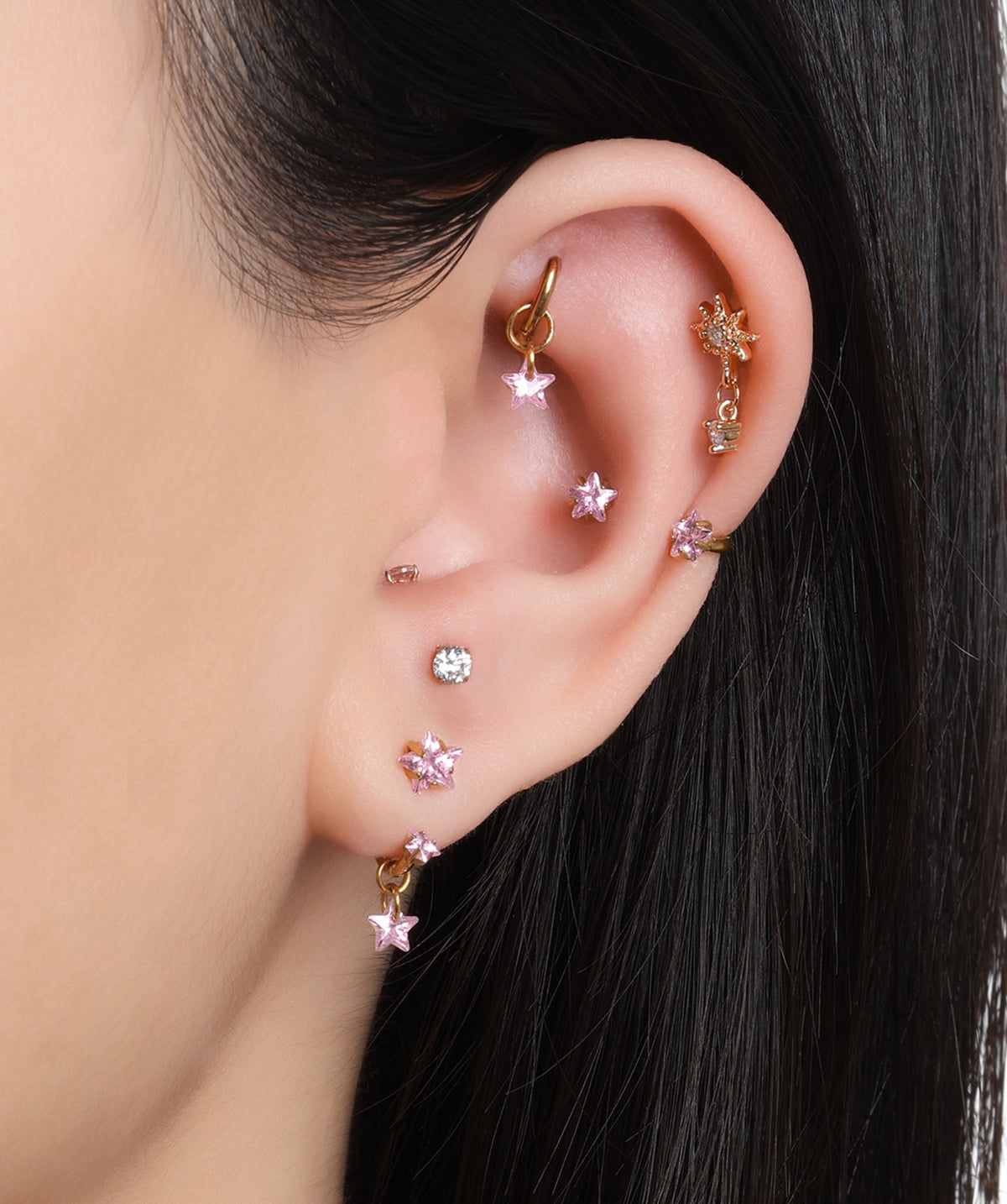 Belen Stud - Stainless Steel - Upper Lobe, Helix, Flat - Oumo Jewelry