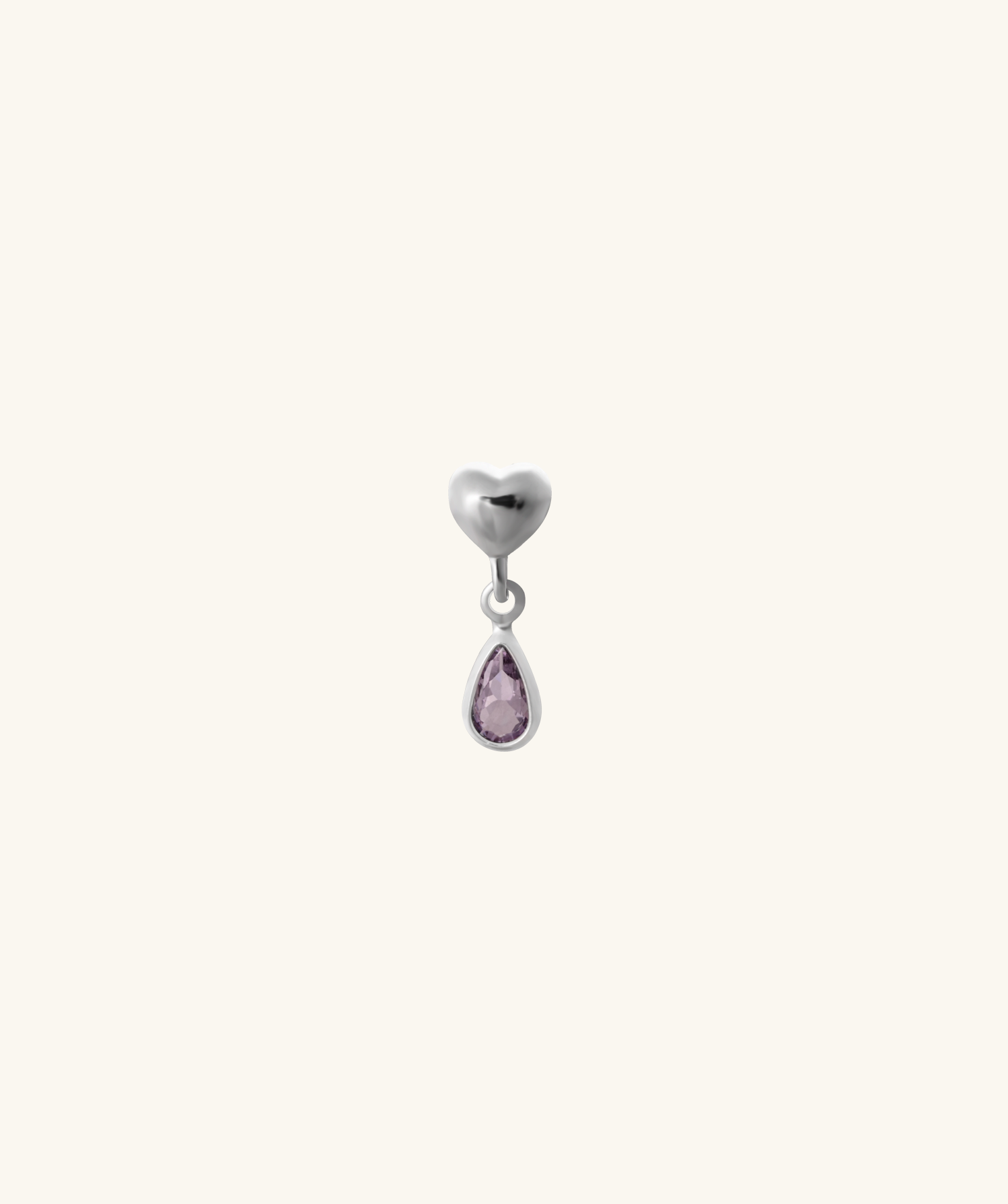 Love Teardrop Stud - Stainless Steel - Upper Lobe, Helix, Flat - Oumo Jewelry