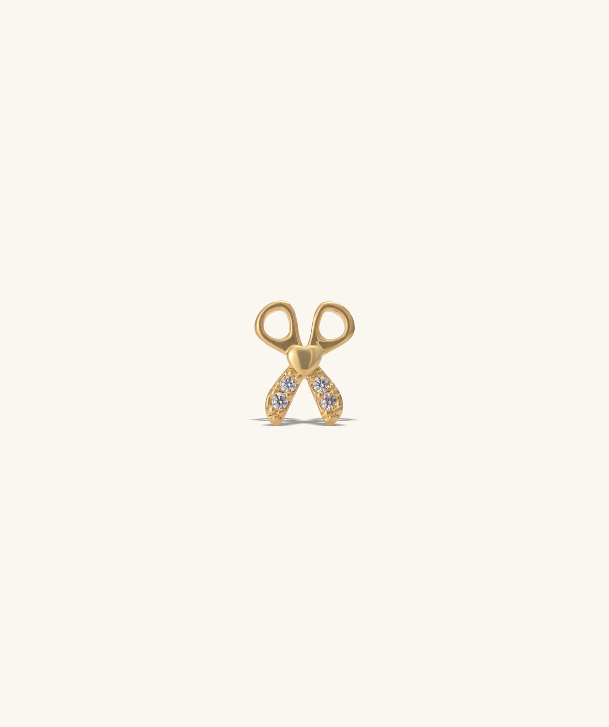 Love Scissors Stud - Stainless Steel - Upper Lobe, Helix - Oumo Jewelry