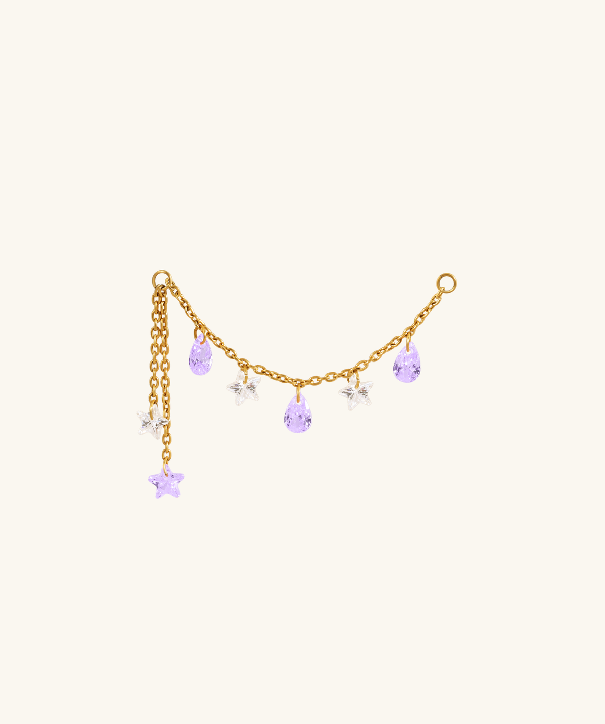 Titanium Alina Star Chain Drop - Titanium - Oumo Jewelry