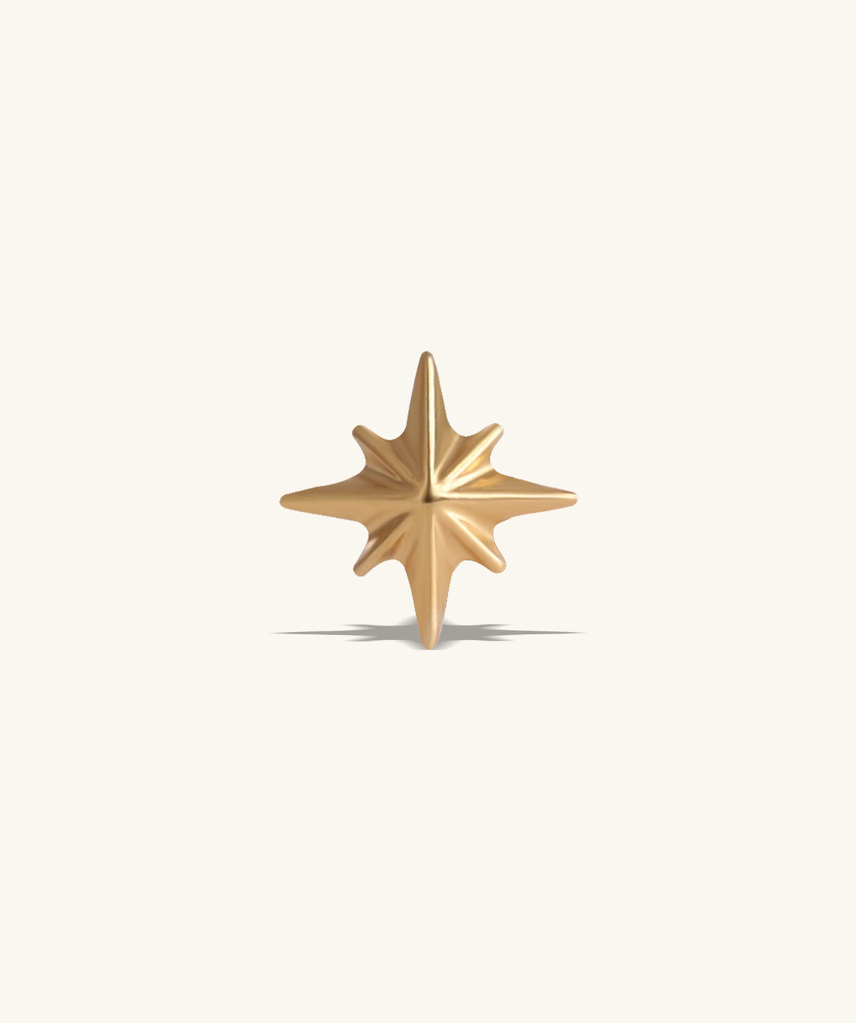 Titanium Eight-Pointed Star Flatback Stud - Titanium - Helix, Upper Lobe, Conch - Oumo Jewelry