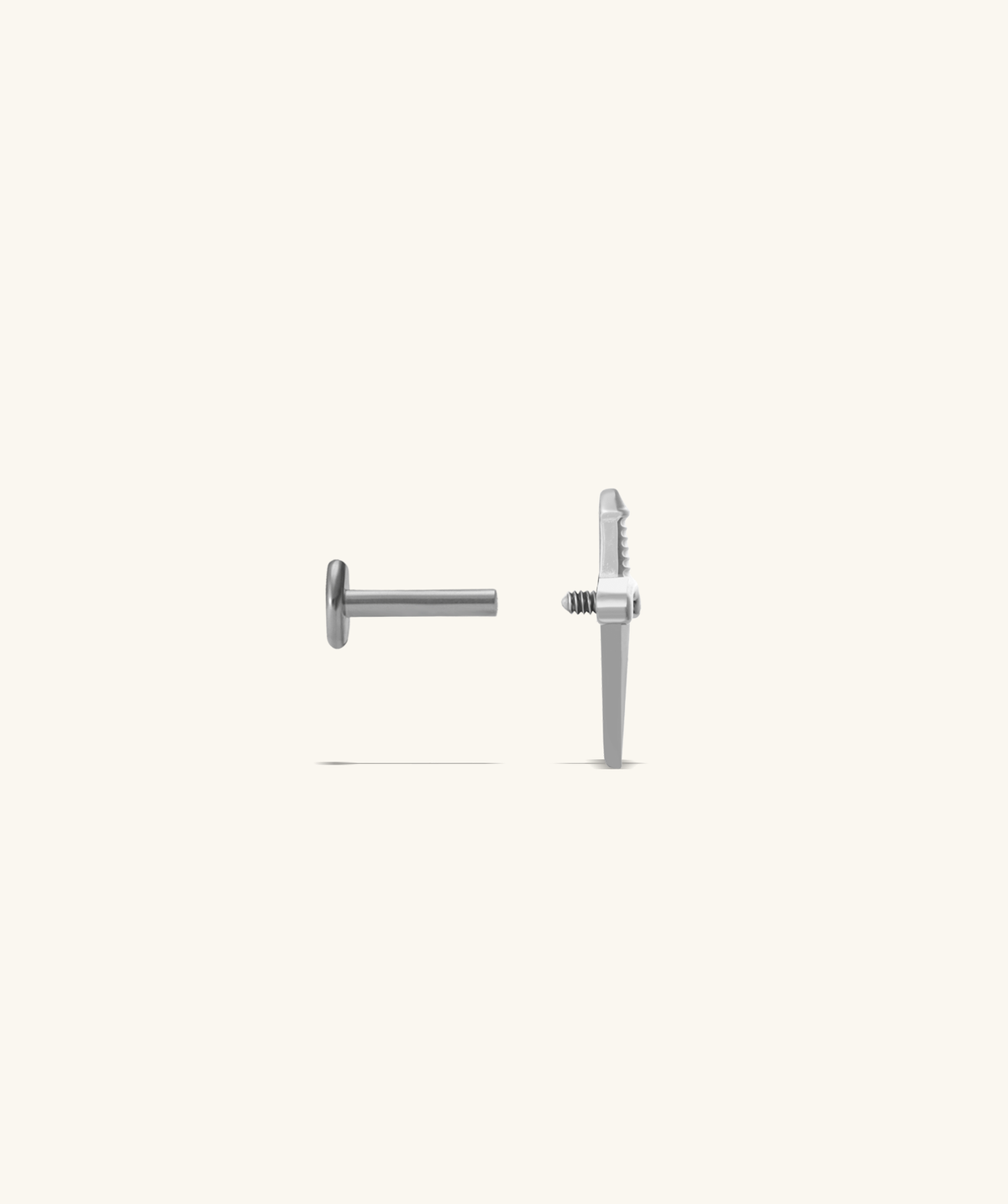 Titanium Sword Flatback Stud - Titanium - Helix, Upper Lobe, Conch - Oumo Jewelry