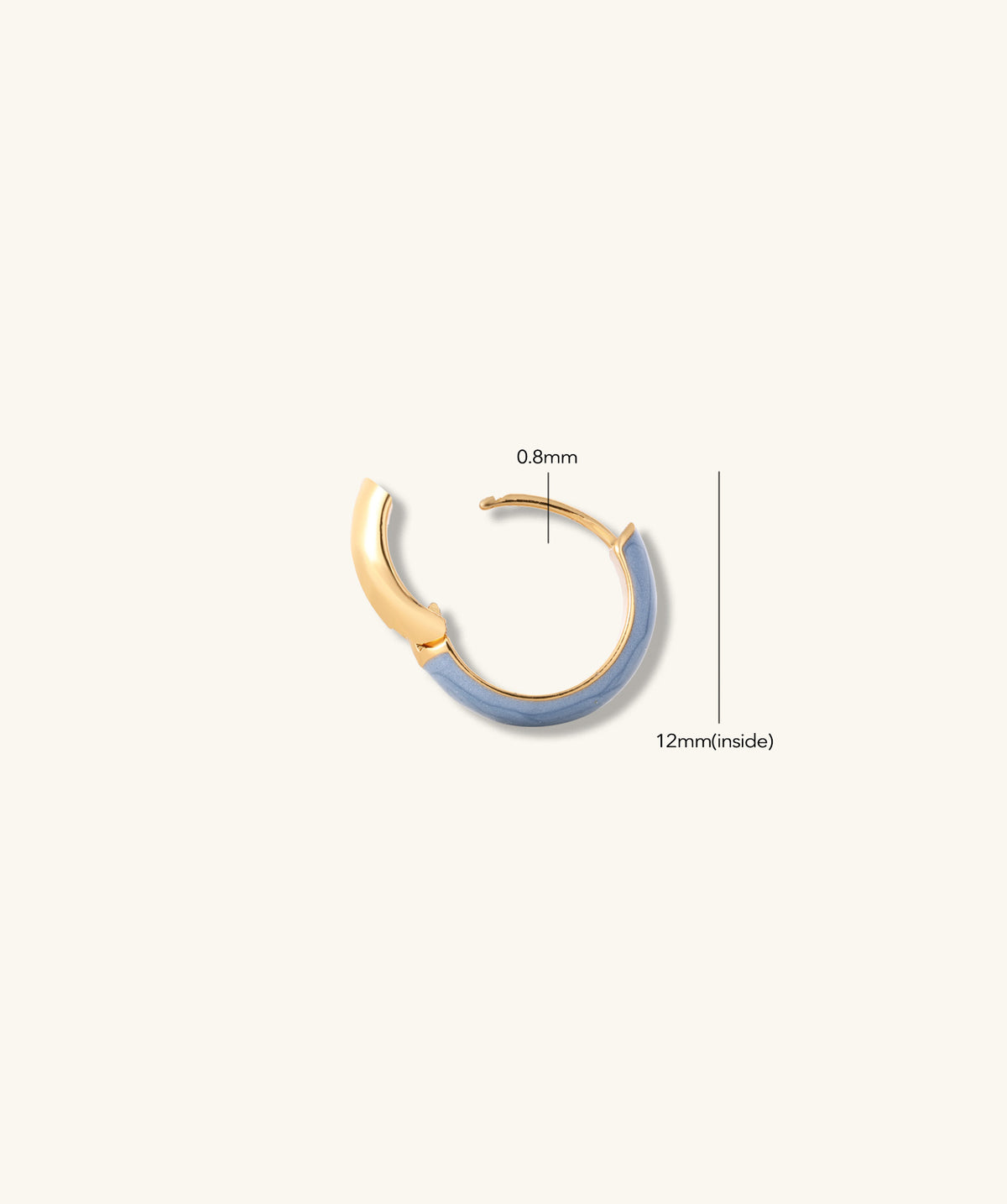 Blue Enamel Hoops - Brass - Oumo Jewelry