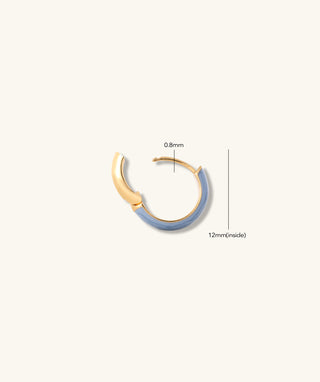 Blue Enamel Hoops - OumoJewelry