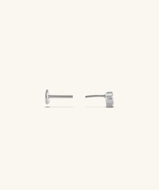 Titanium Gem Curved Flatback Stud - OumoJewelry