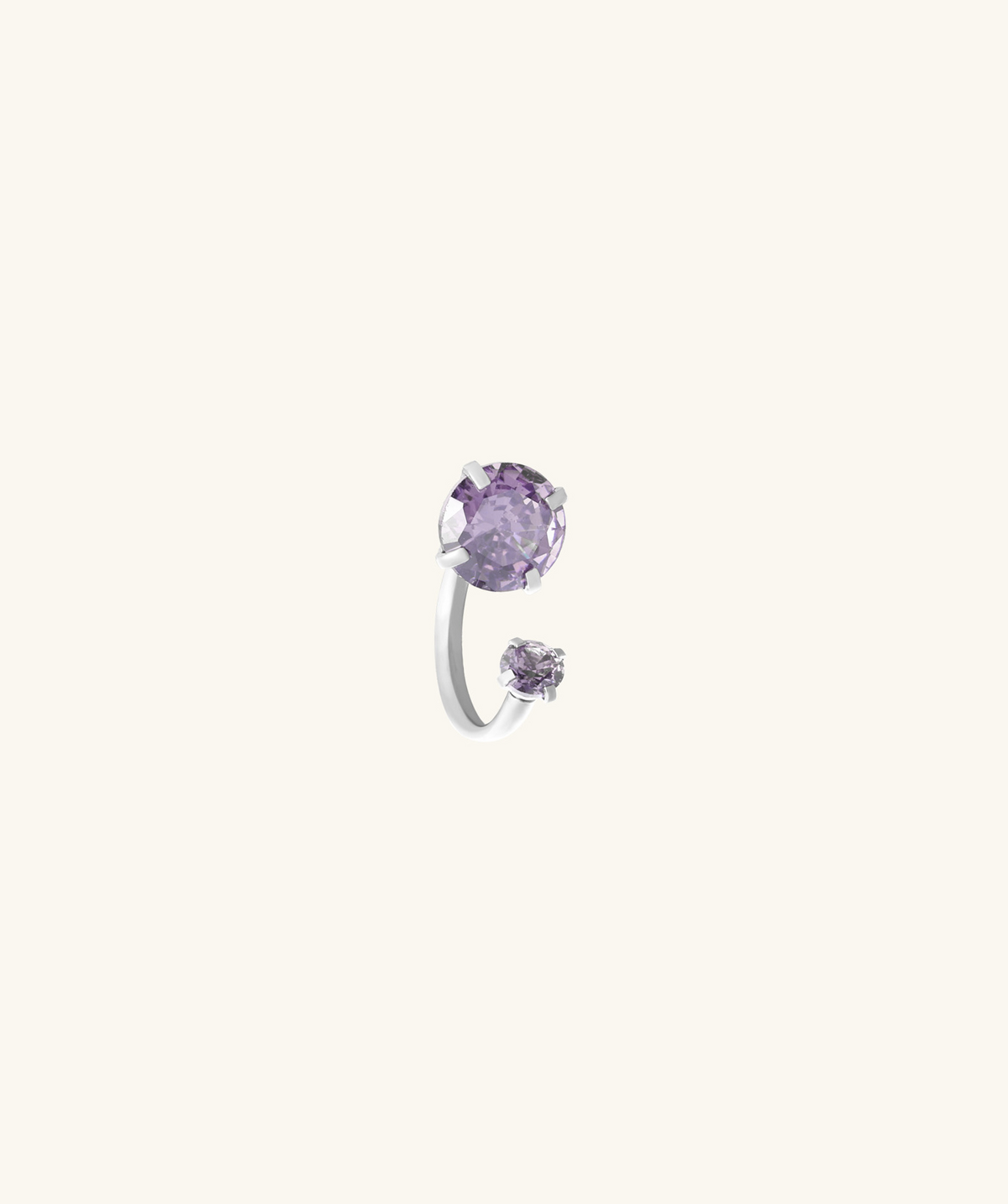 Sparkle Horseshoe Ring - Stainless Steel - Eyebrow, Vertical Labret, Navel - Oumo Jewelry
