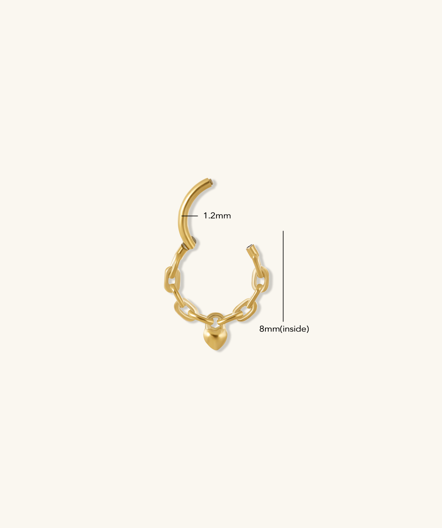 Chain Link Heart Hoop - OumoJewelry