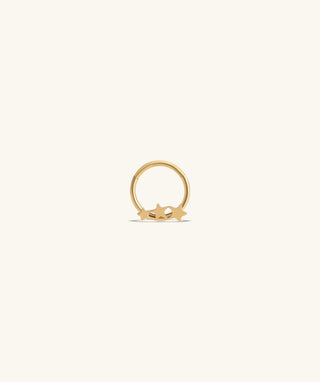 Titanium Trio Star Clicker Hoop - OumoJewelry