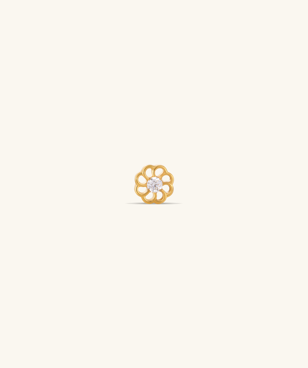 Titanium Delicate Flower Flatback Stud - Titanium - Helix, Upper Lobe, Conch - Oumo Jewelry
