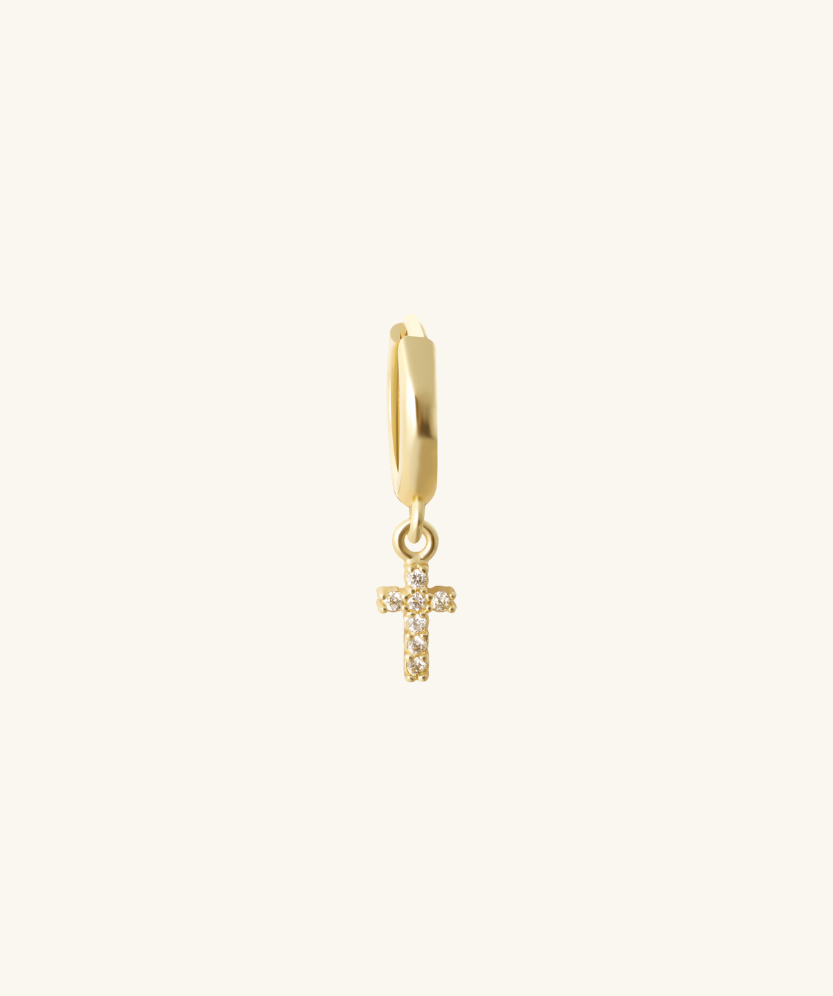 Delicate Cross Drop - Brass - Upper Lobe - Oumo Jewelry