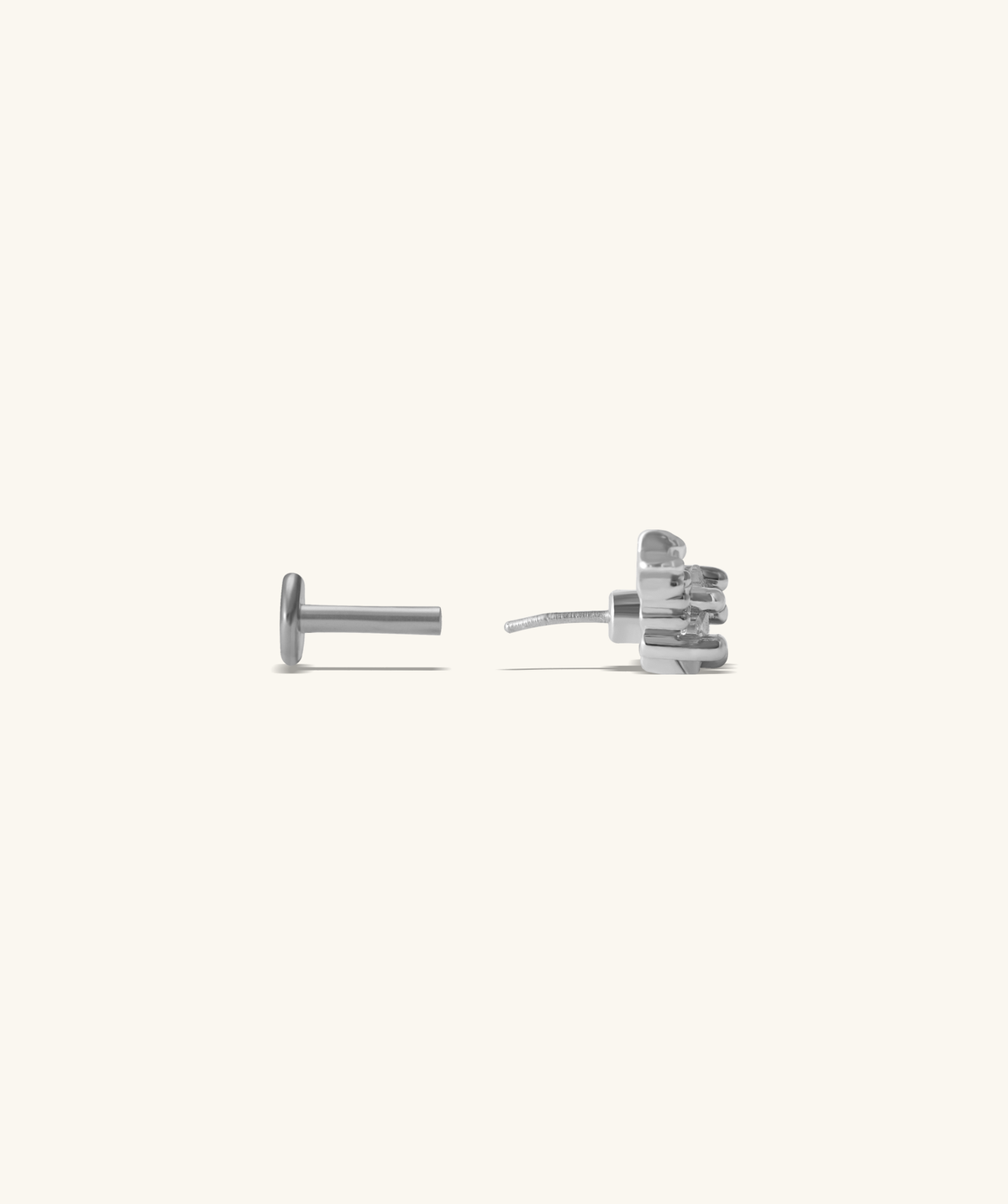 Dazzling Star Flatback Stud - Stainless Steel - Helix, Upper Lobe, Flat - Oumo Jewelry
