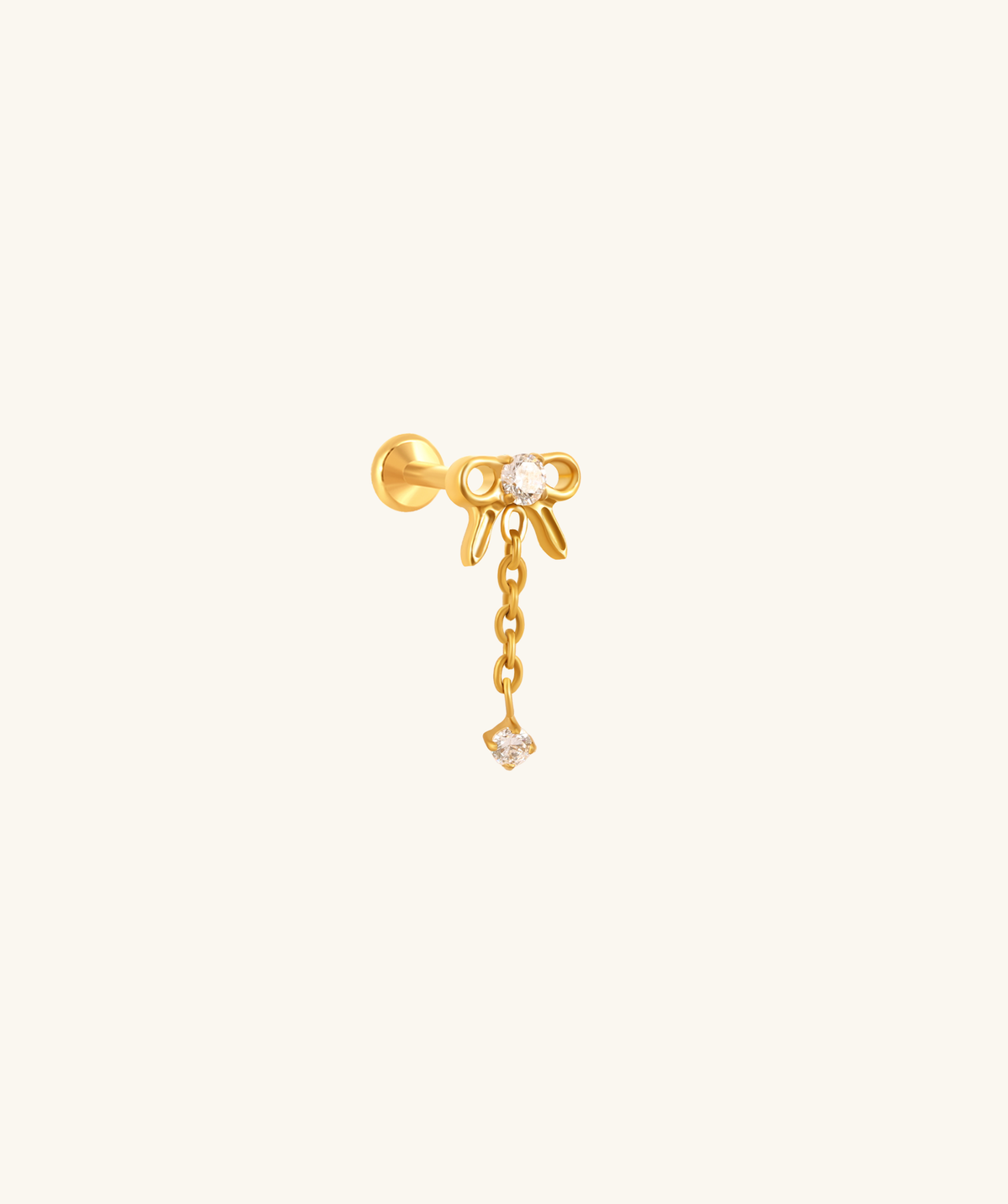 Titanium Bow Stud - Titanium - Helix, Upper Lobe, Lobe - Oumo Jewelry