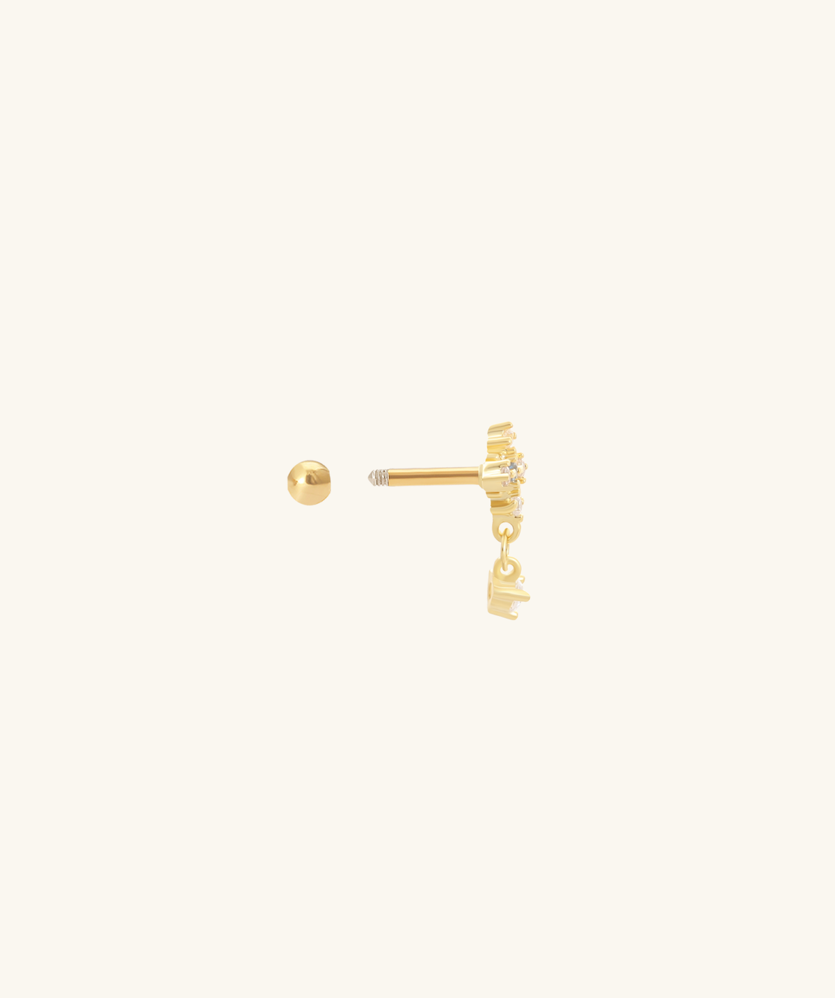 Stardrop Stud - Stainless Steel - Flat, Upper Lobe, Helix - Oumo Jewelry