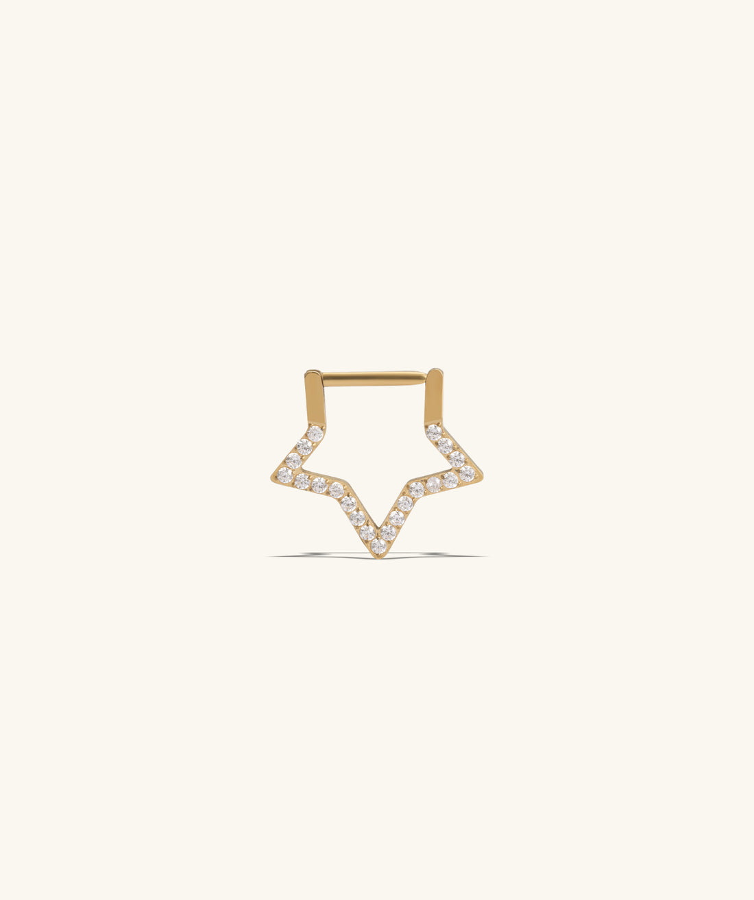Titanium Sparkle Star Clicker Hoop