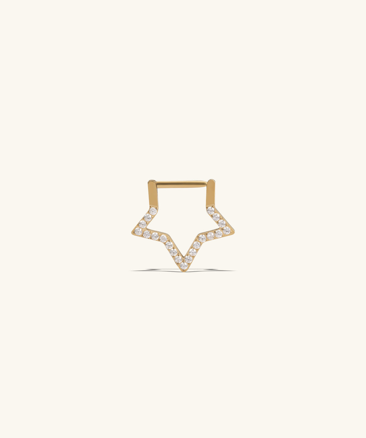 Titanium Sparkle Star Clicker Hoop - Titanium - Daith, Septum - Oumo Jewelry