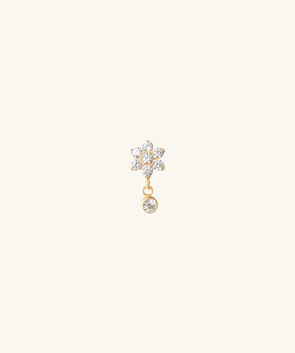 Titanium Flower Gem Flatback Drop