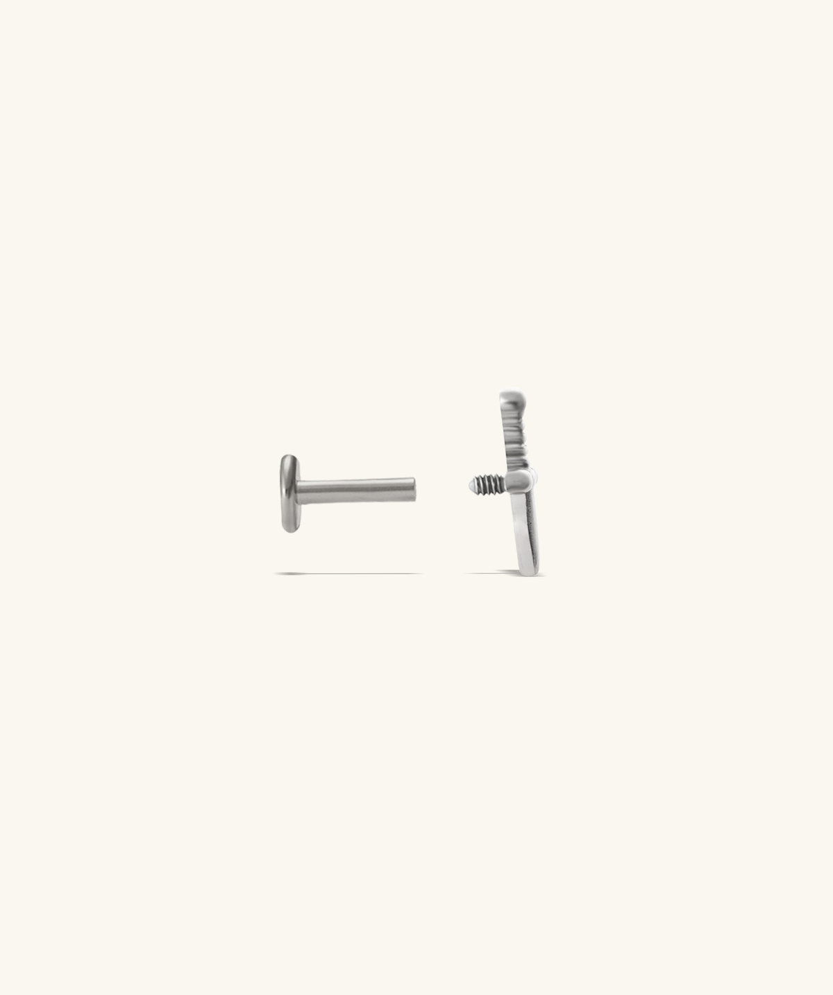 Titanium Sword Flatback Stud - Titanium - Helix, Upper Lobe, Conch - Oumo Jewelry