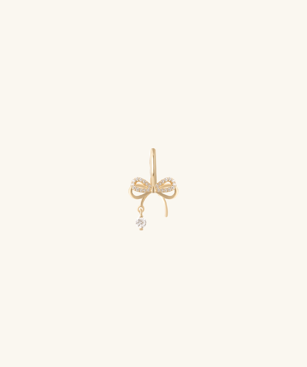 Sweet Bow Drop - Brass - Upper Lobe, Lobe - Oumo Jewelry